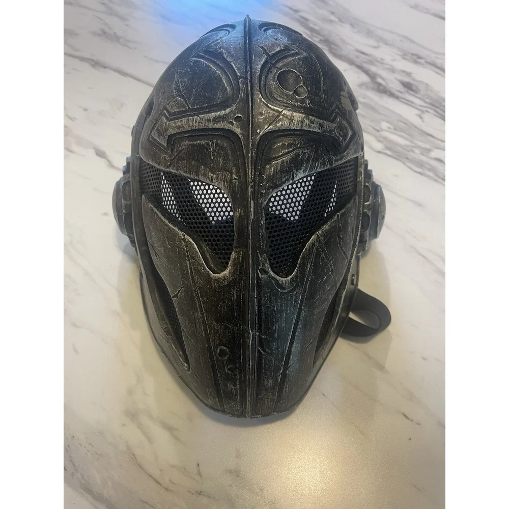 Paintball Protection Mask Silver And Black Knights Templar Full Face